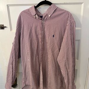 Ralph Lauren Men's Red Striped Shirt 17 1/2 34-35